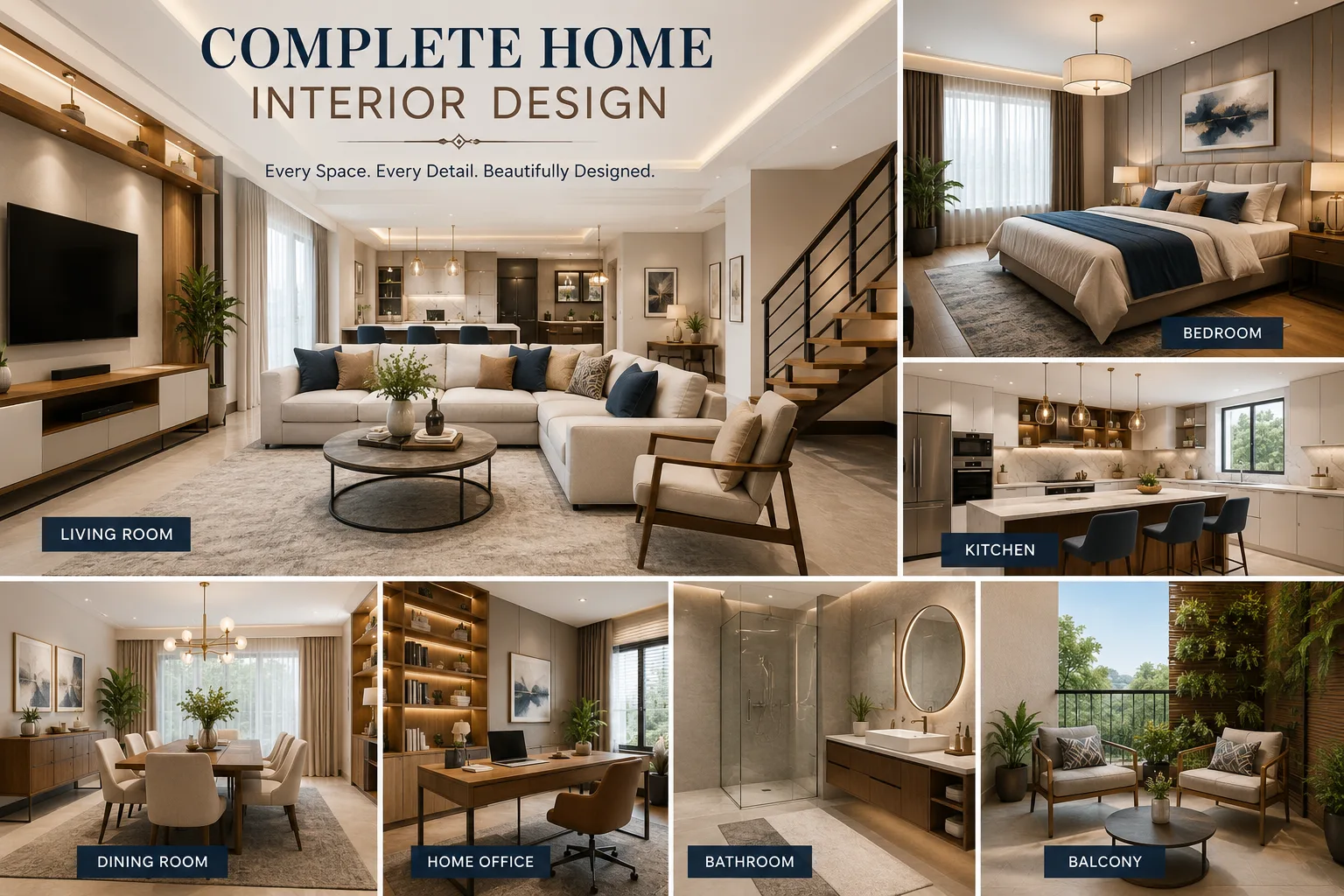 Complete home interior design cost in Udaipur