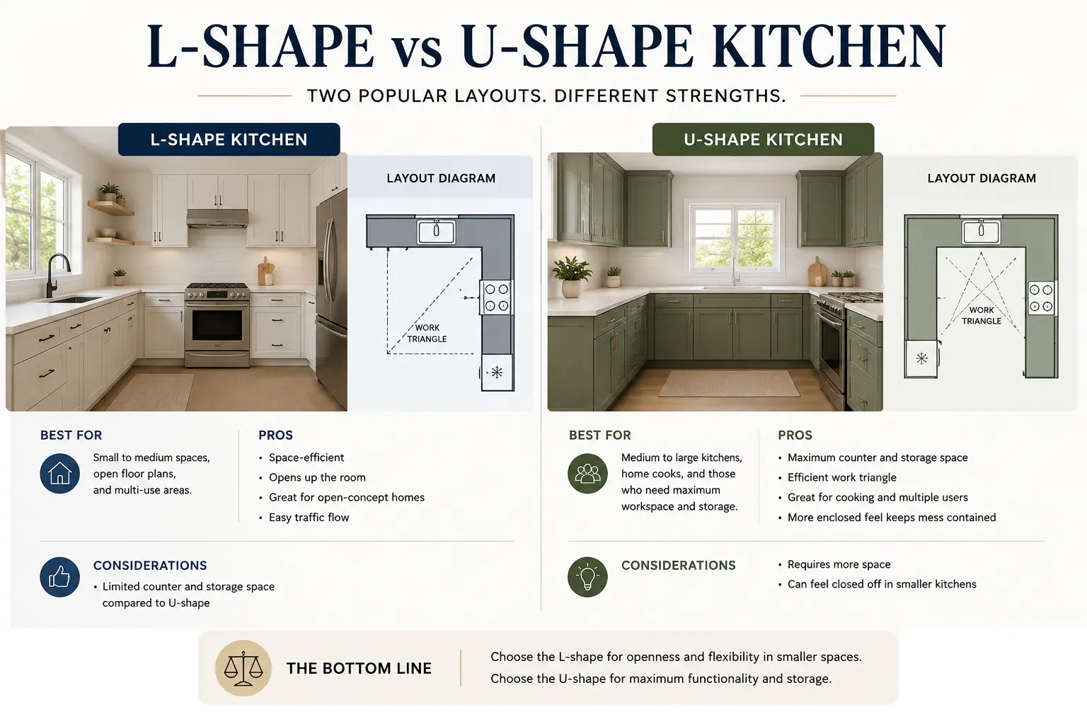 L-Shape vs U-Shape Modular Kitchen