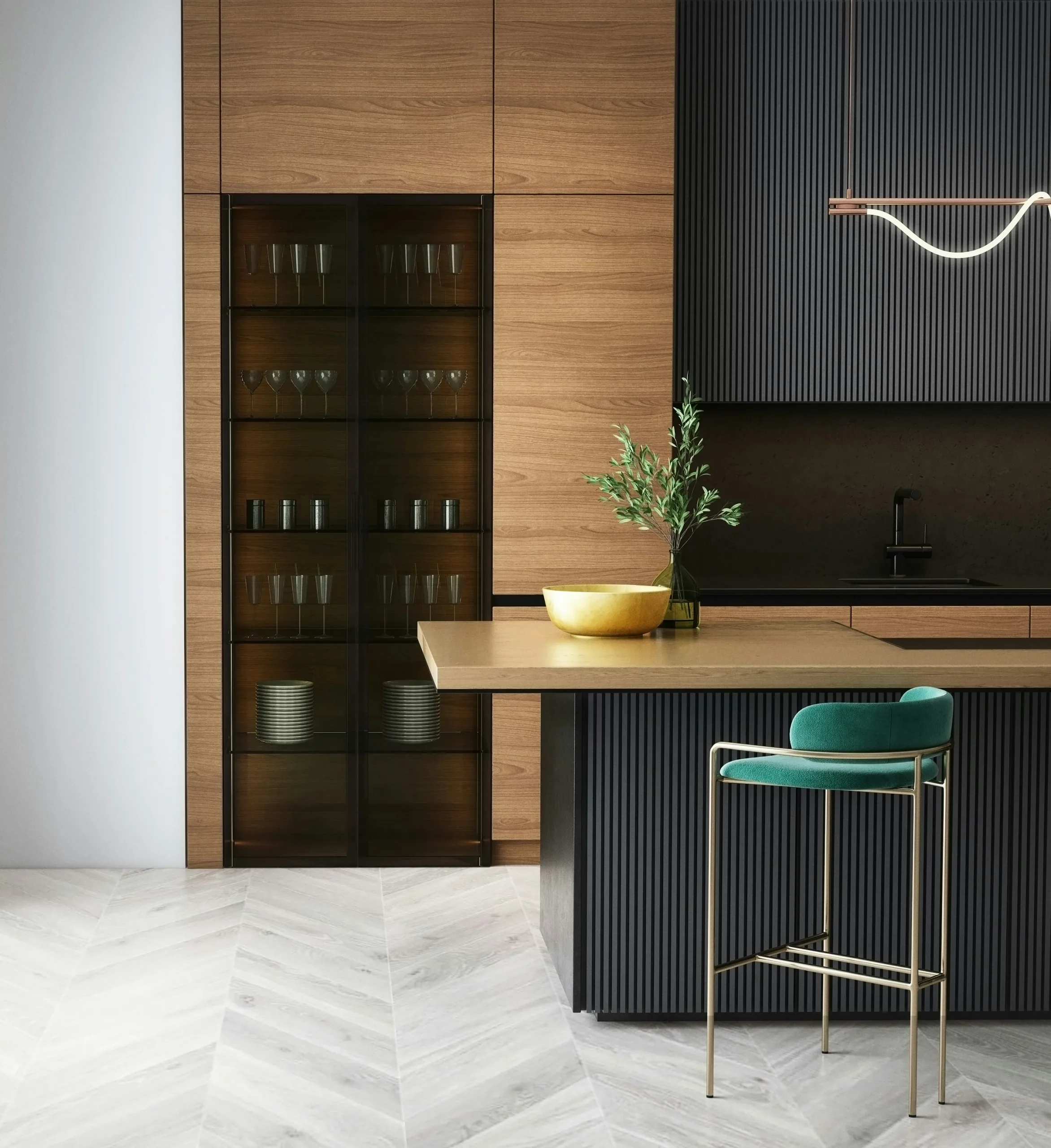 black-brown-kitchen